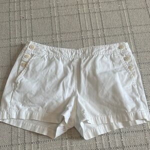 J. Crew White Button-Accent Women's Shorts